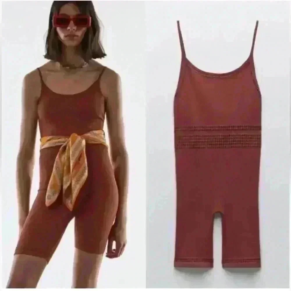 Zara Seamless Openwork Jumpsuit One Piece